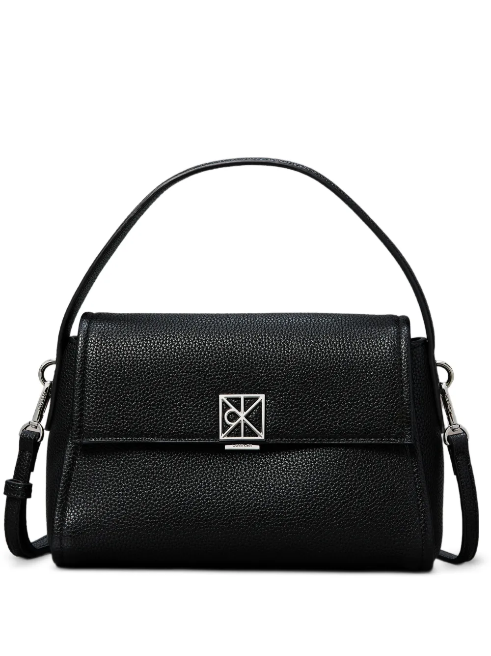 Calvin Klein logo-plaque pebbled cross body bag - Nero