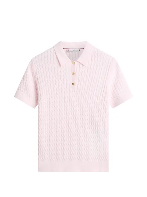 Tommy Hilfiger cable-knit polo top