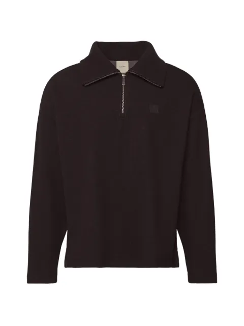 Calvin Klein quarter-zip logo-patch sweater