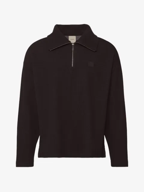 Calvin Klein quarter-zip logo-patch sweater