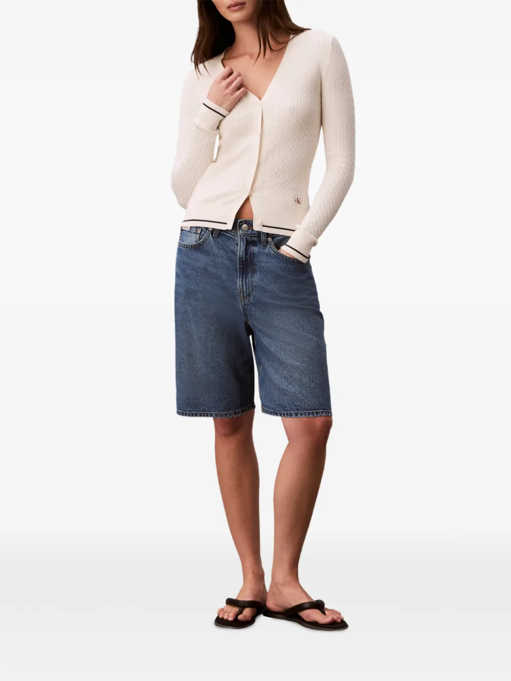 Calvin Klein Kabelgebreid vest Wit