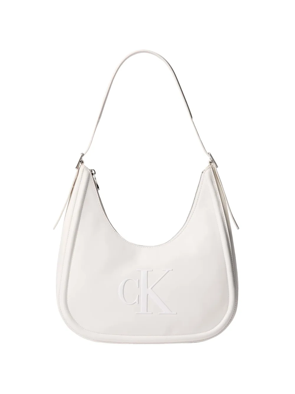 Calvin Klein logo-embossed shoulder bag - Bianco