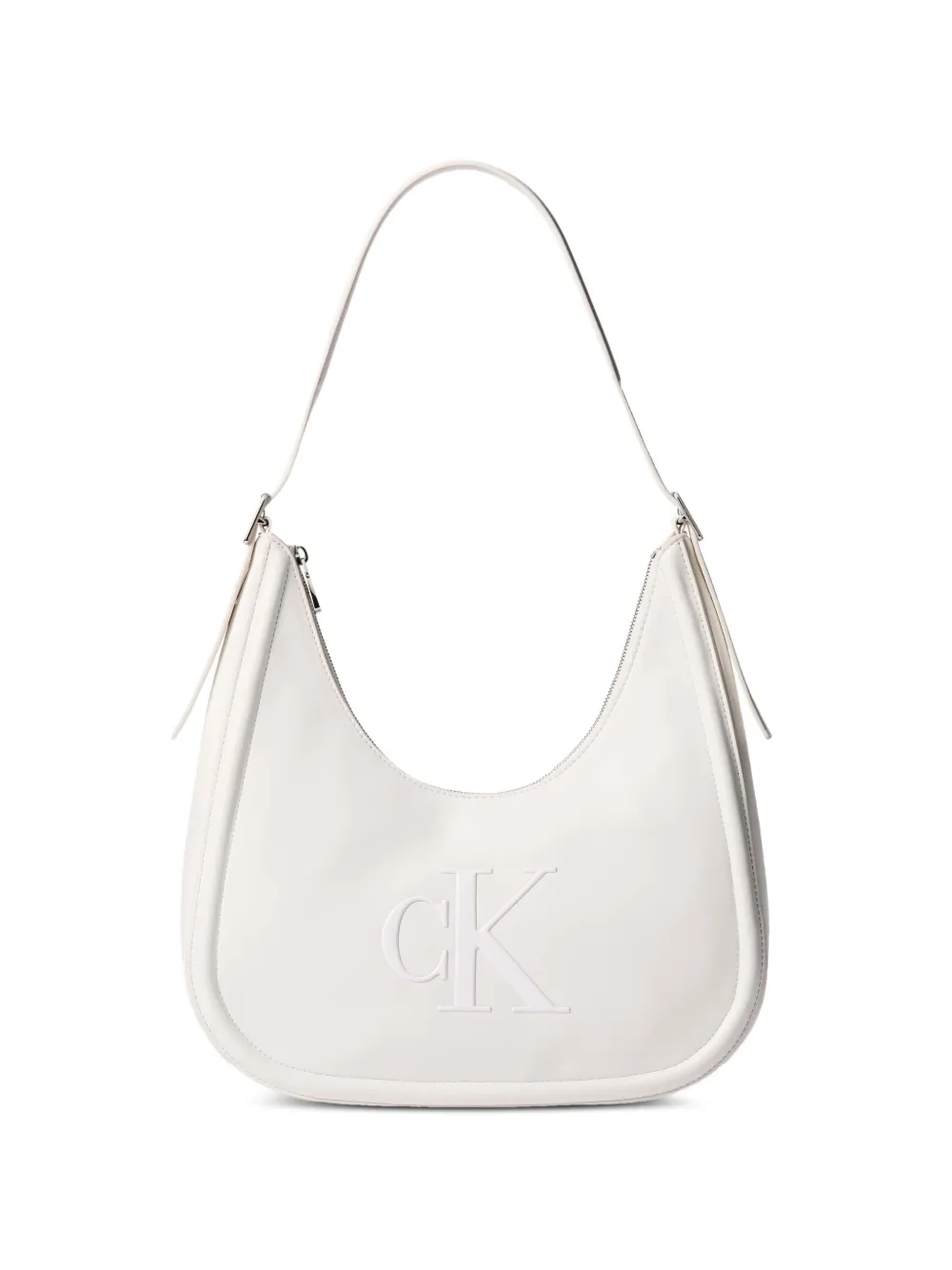 Calvin Klein logo-embossed shoulder bag - Bianco