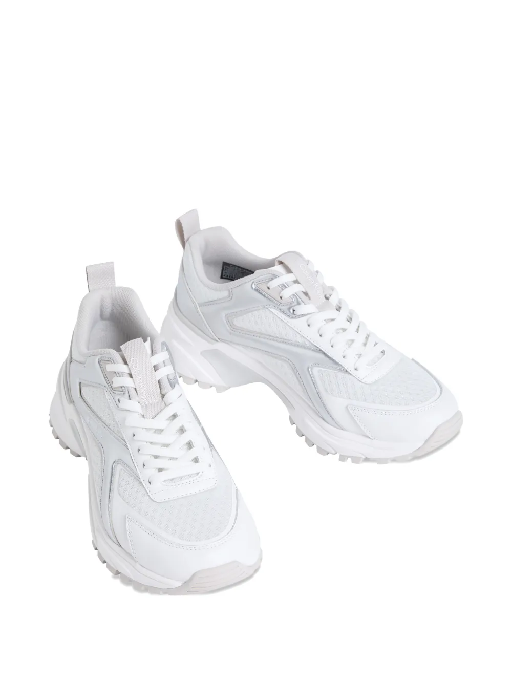 Calvin Klein panelled metallic-effect sneakers Wit