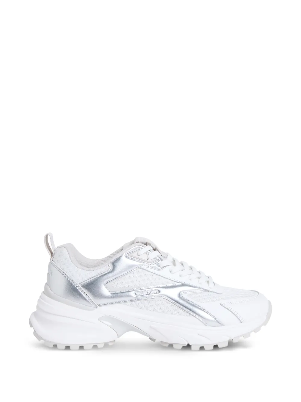 Calvin Klein panelled metallic-effect sneakers - Weiß