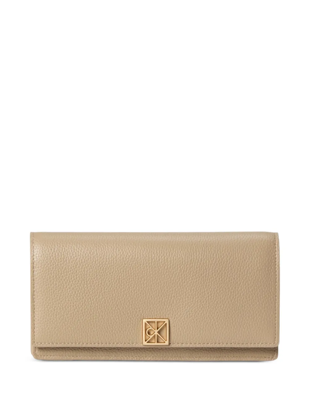 Calvin Klein logo-plaque grained wallet - Toni neutri