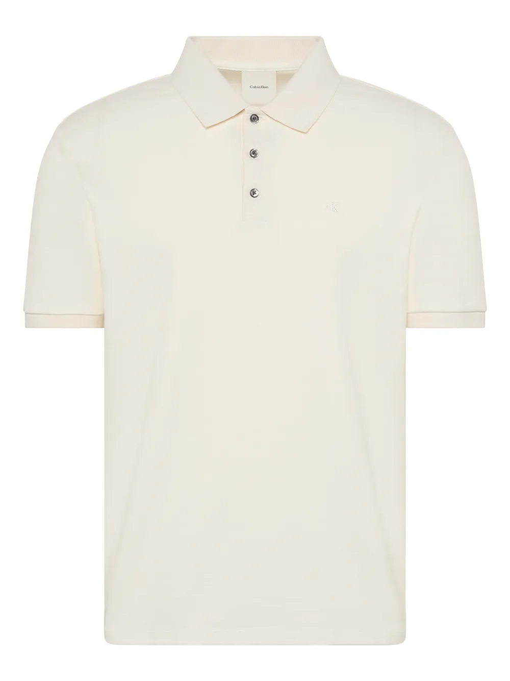 Calvin Klein logo-embroidered short-sleeve polo shirt - Nude