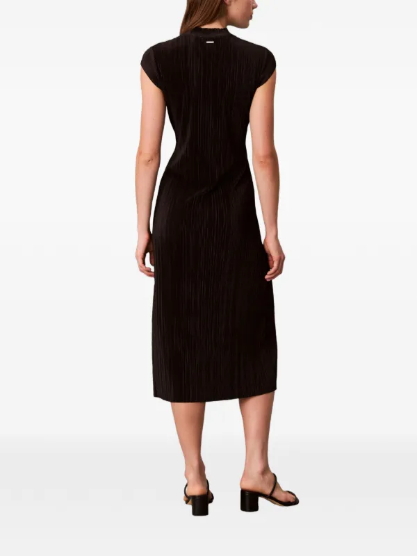calvin klein fitted dresses Calvin Klein Sheath Dress with Tie Neck Black 12 at Amazon Women's Clothing store