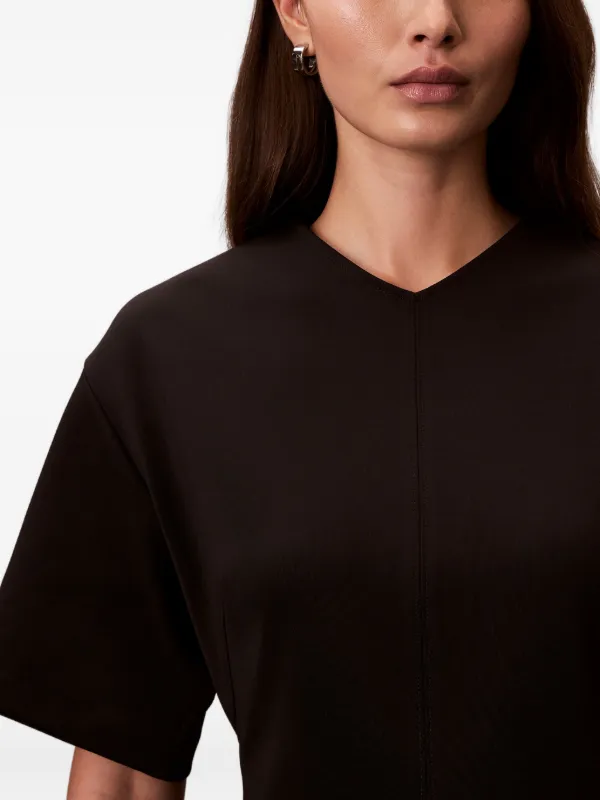 calvin klein black short sleeve dress Calvin Klein Women's Dress Cap Sleeve Midi Dress with Seam Detail Black 2 at Amazon Women's Clothing store
