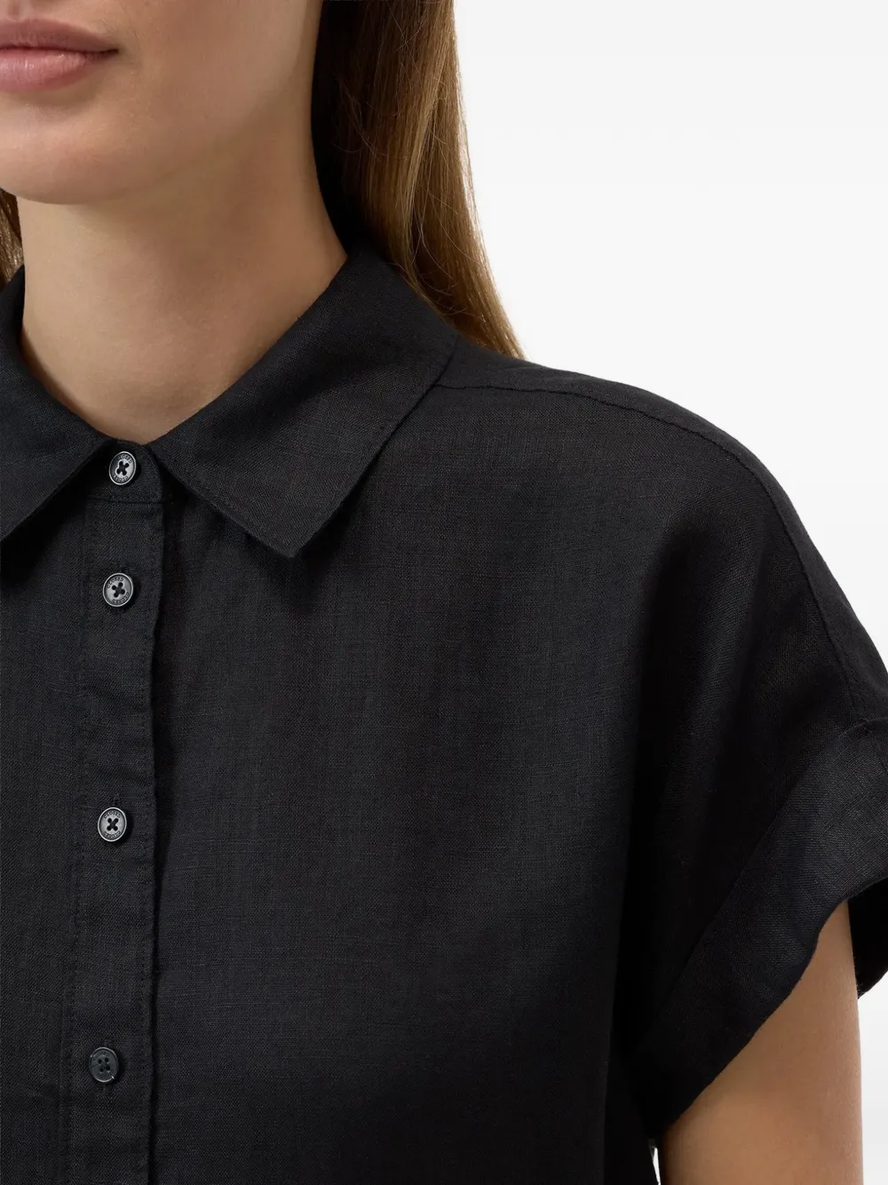 Closed Blouse met gestrikte taille Zwart