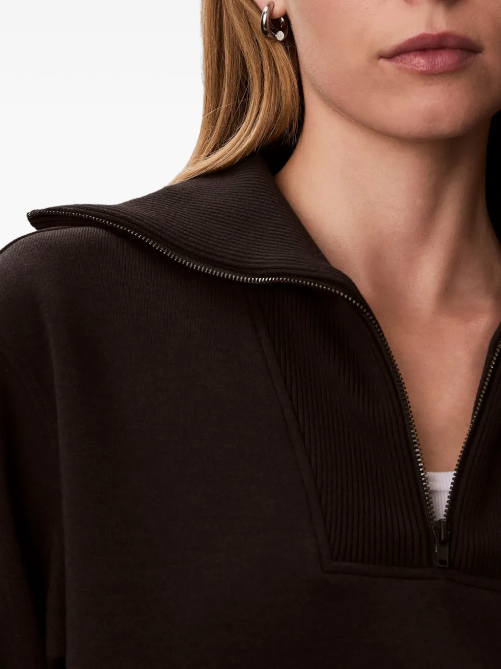 Calvin Klein Oversized sweater met rits Zwart