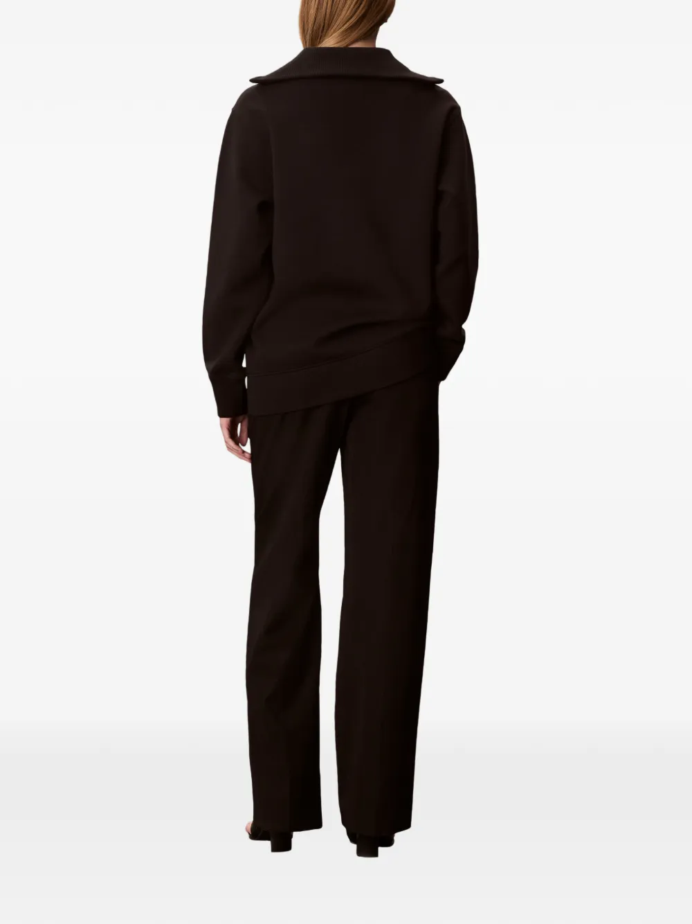 Calvin Klein Oversized sweater met rits Zwart