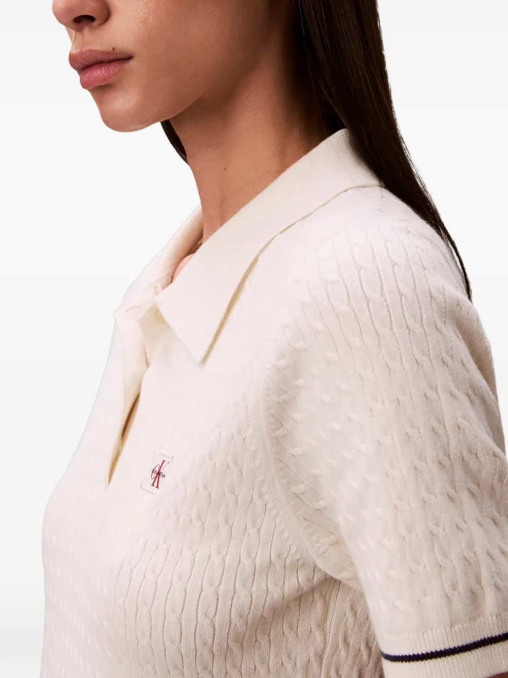 Calvin Klein Kabelgebreide mini-jurk Wit