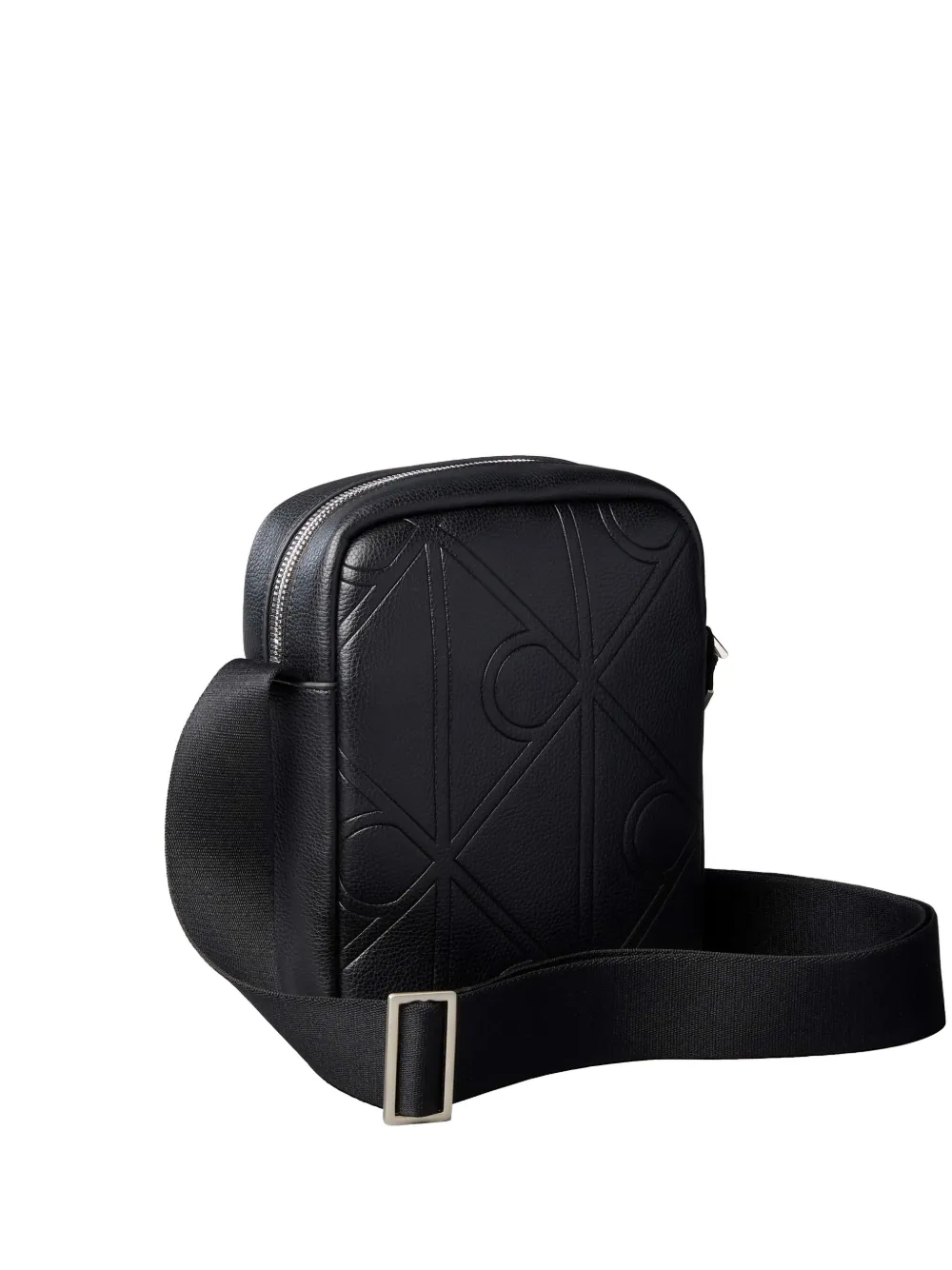 Calvin Klein Borsa a spalla con logo goffrato - Nero