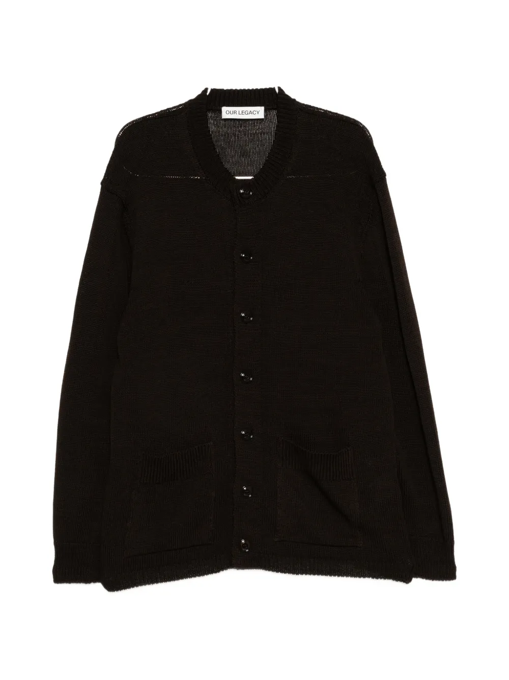 OUR LEGACY fine-knit button-up cardigan - Marrone