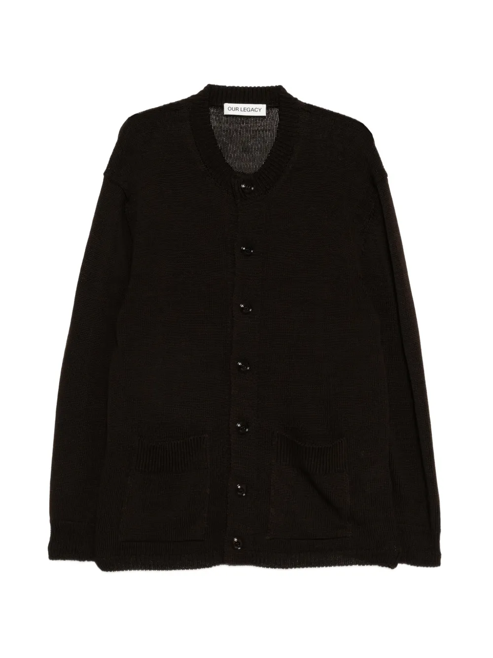 OUR LEGACY fine-knit button-up cardigan - Marrone