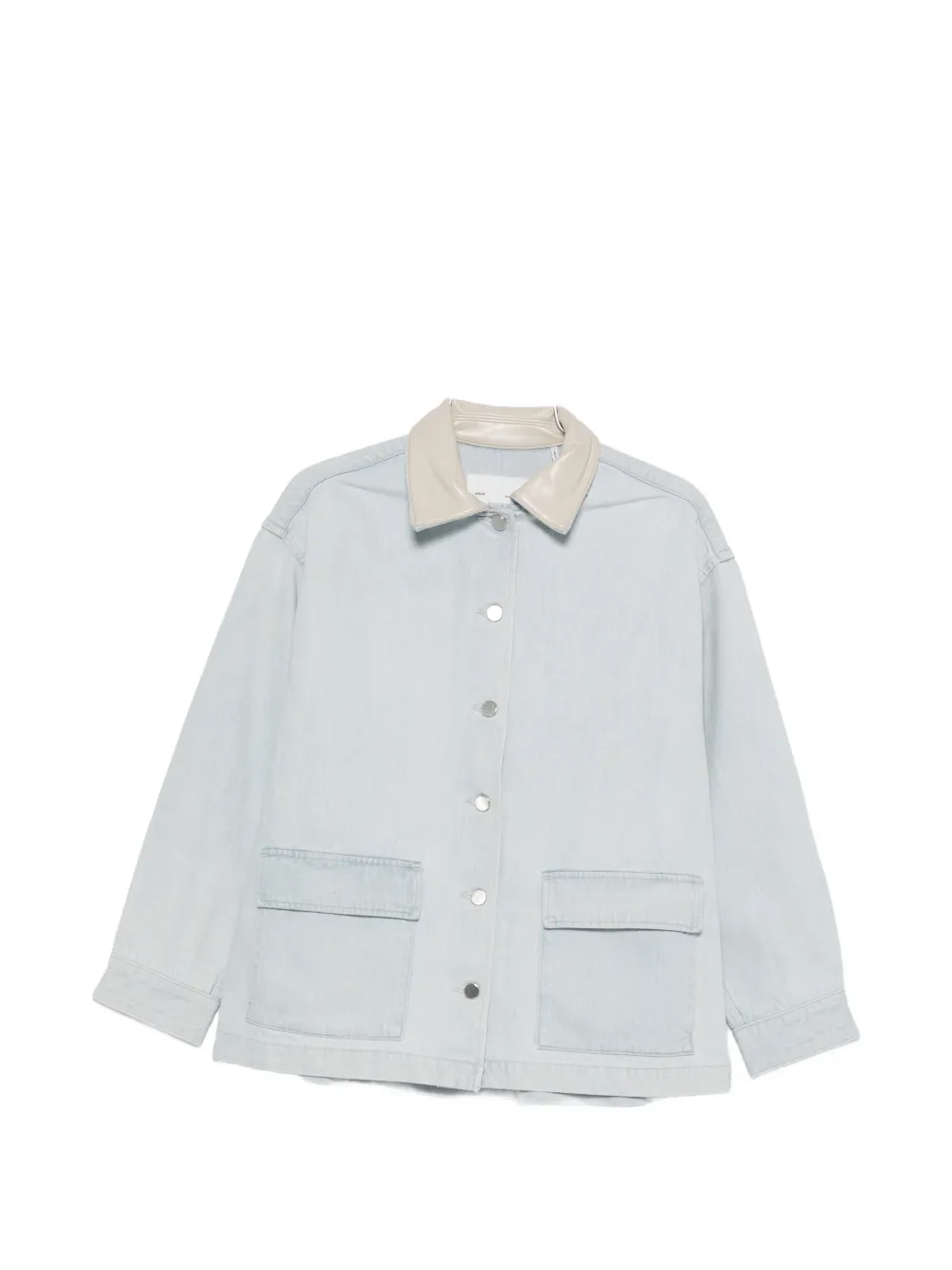 Agolde Contrast-collar Denim Jacket In Blue