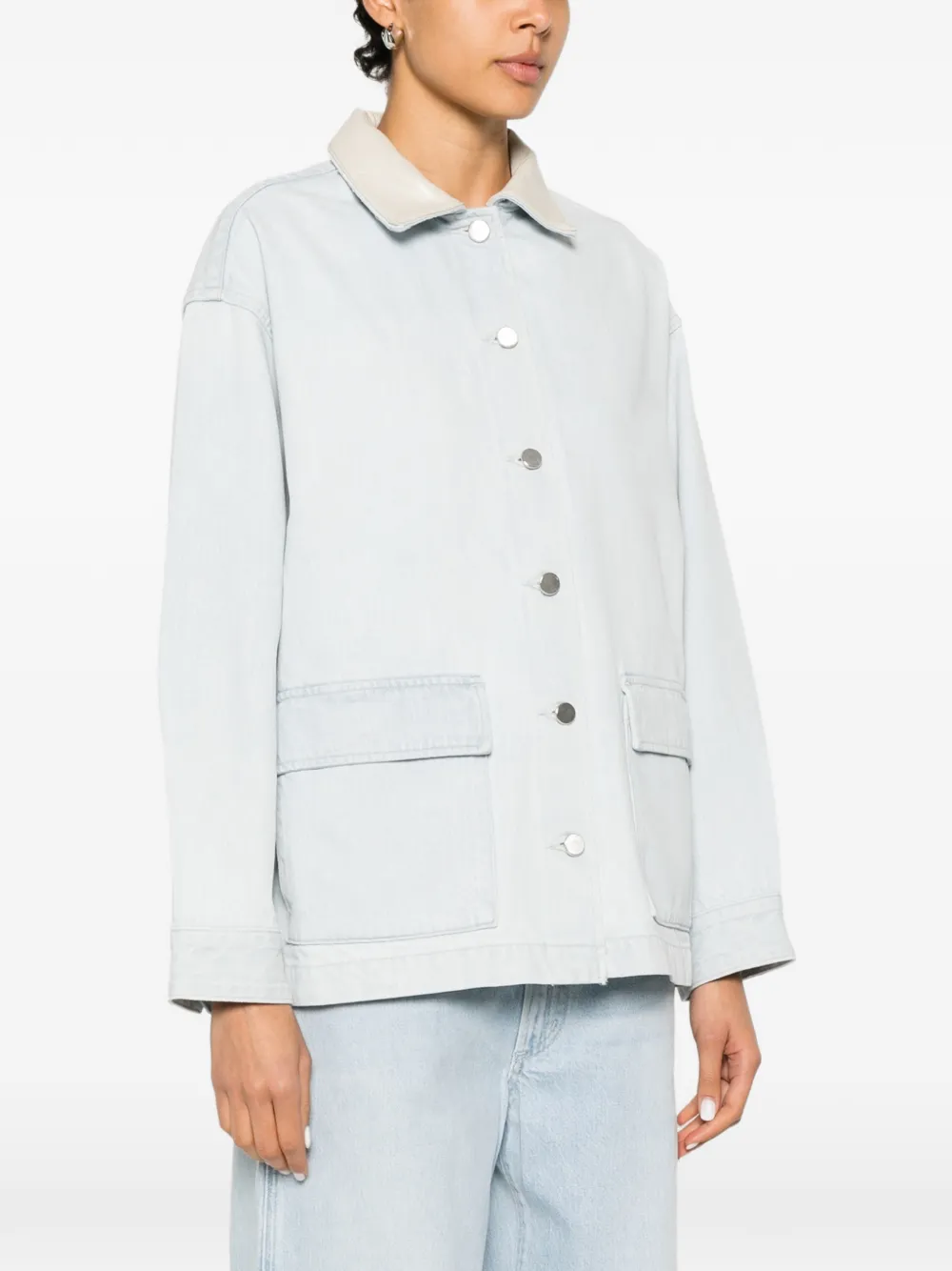 AGOLDE Denim jack met contrasterende kraag Blauw