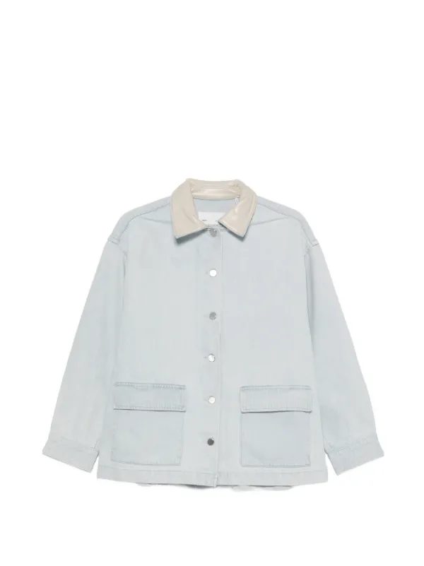 Agolde Contrast-collar Denim Jacket in Blue