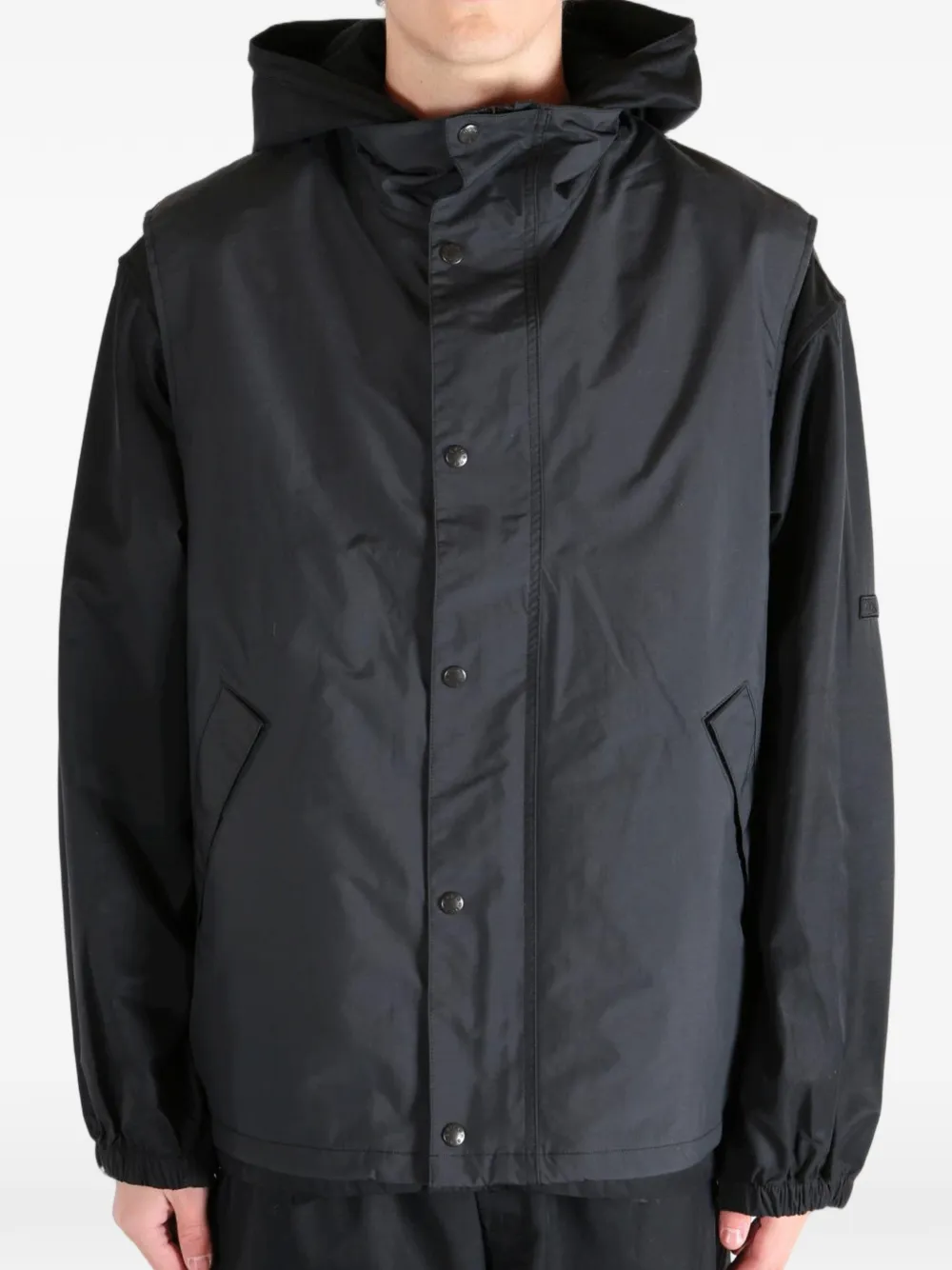 Nanamica Bodywarmer met capuchon en drukknopen Zwart