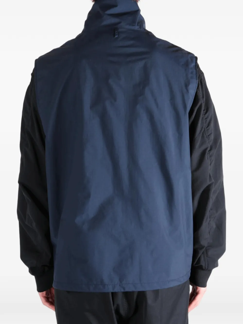 Nanamica Bodywarmer met hoge hals en drukknopen Blauw