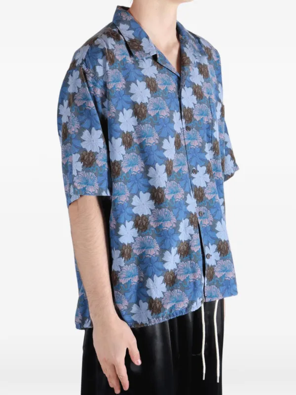 Nanamica Nanaloha floral-print short-sleeve Shirt | Blue | FARFETCH GE