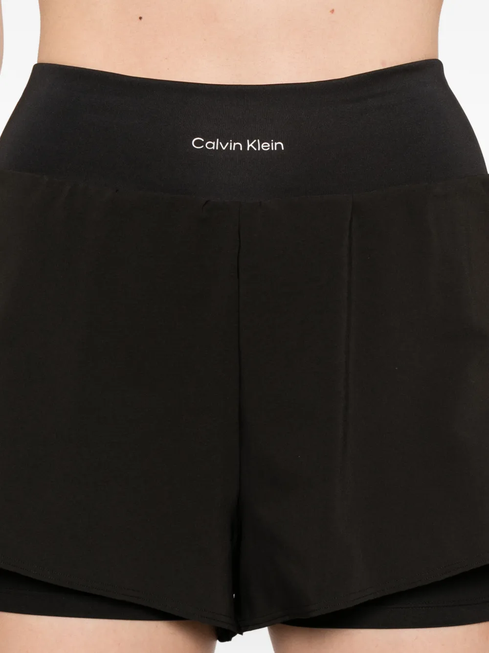 Calvin Klein Gelaagde shorts met logoprint Zwart
