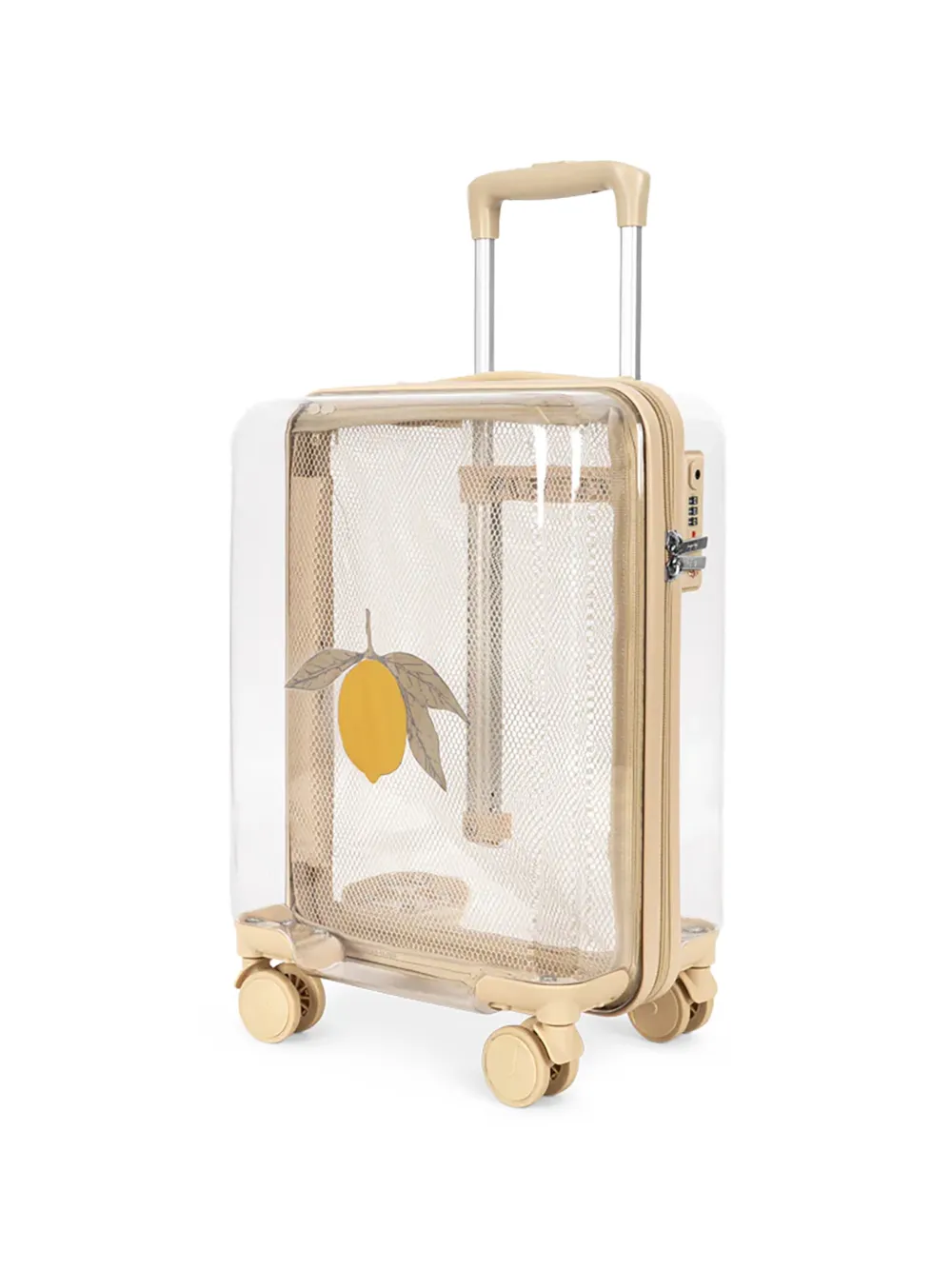 Konges Sløjd lemon-print transparent suitcase - Bianco