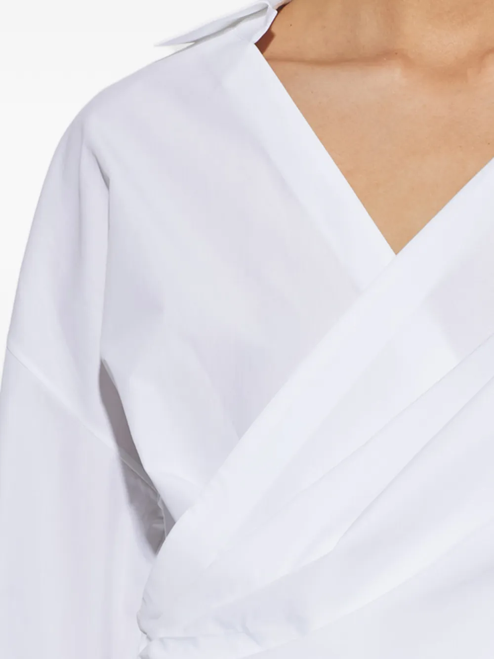 Balmain Katoenen wikkelblouse Wit