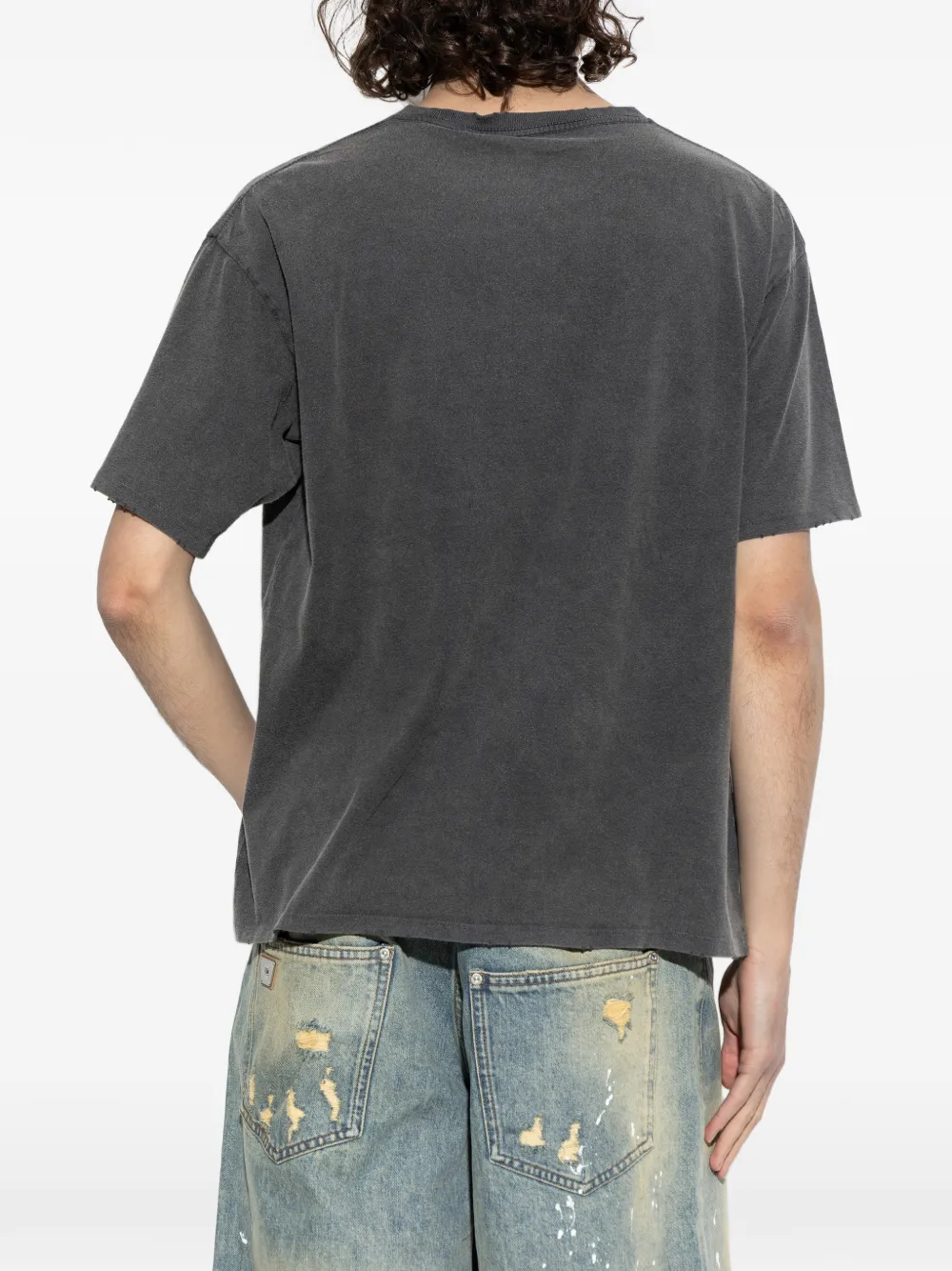 DUKE & DEXTER Gerafeld T-shirt met logoprint Grijs