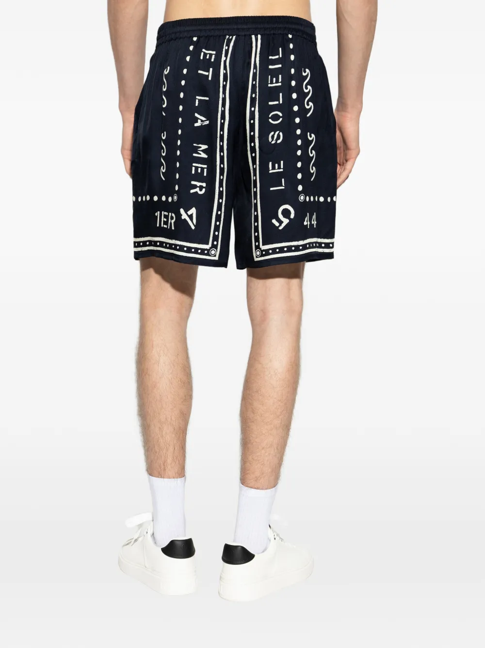 Balmain Shorts met grafische print Blauw