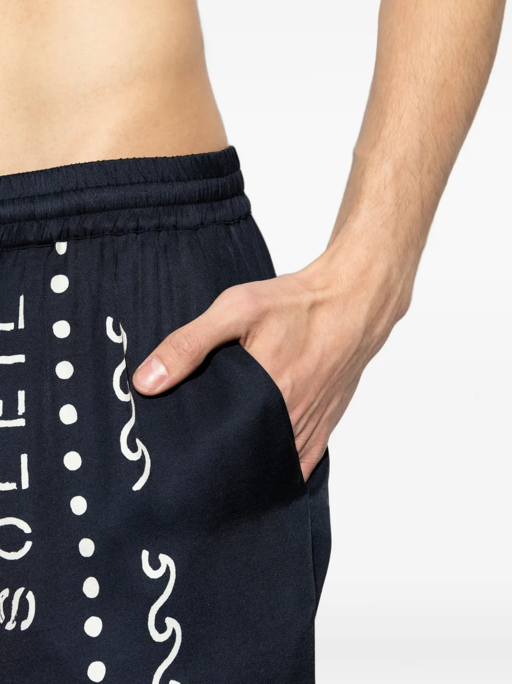 Balmain Shorts met grafische print Blauw