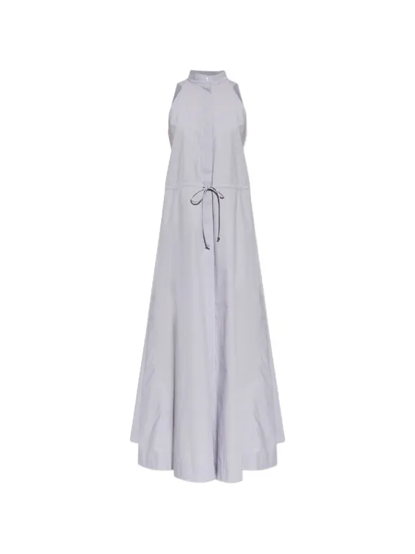 Emporio Armani Long Dress with Poplin Drawstring in Purple