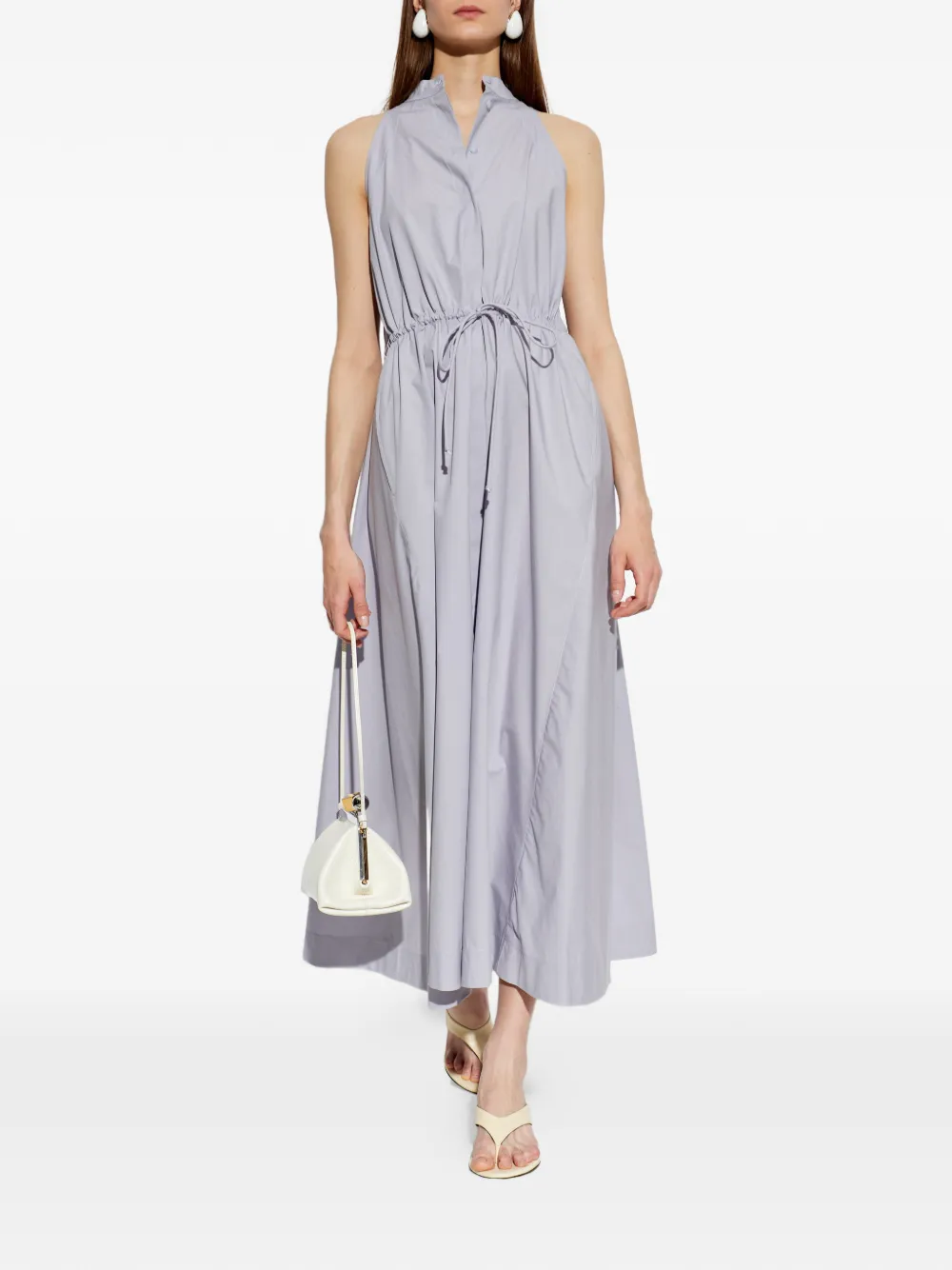Emporio Armani Jurk met halternek en trekkoordtaille Paars