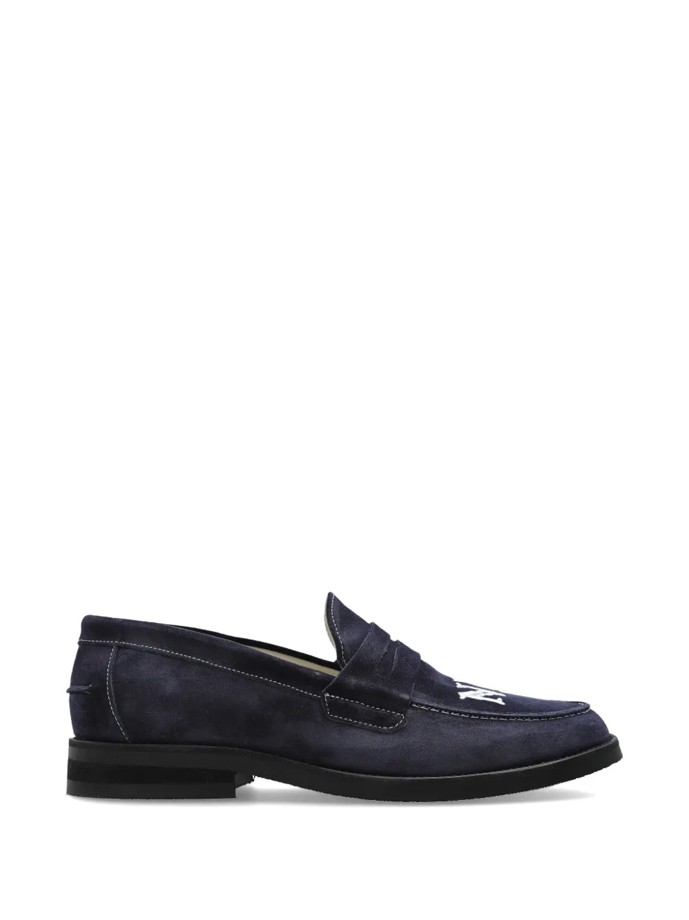DUKE & DEXTER Wilde NY-embroidered suede loafers - Blu