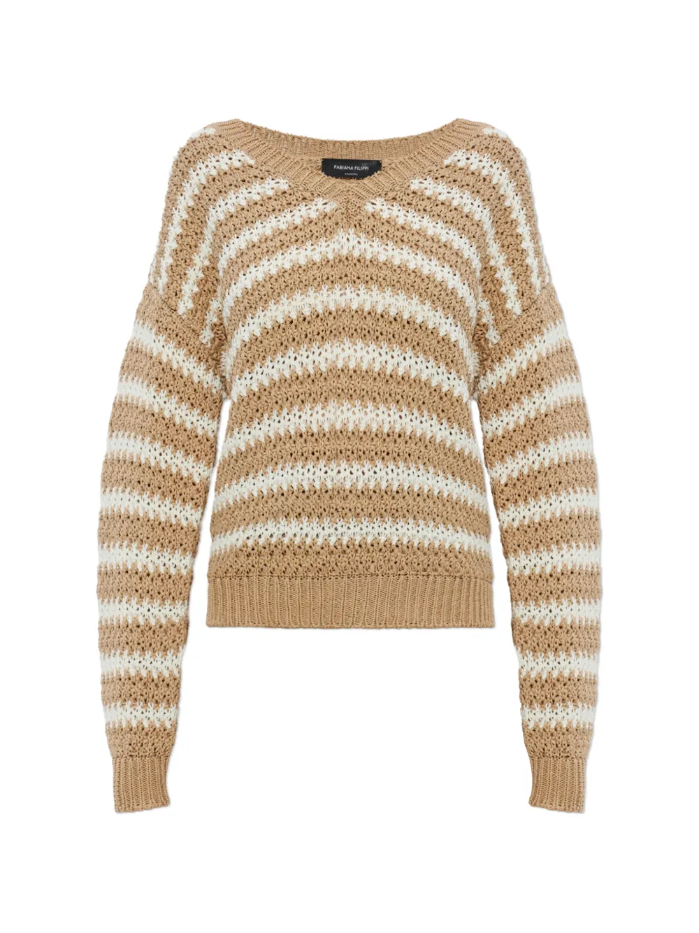 Fabiana Filippi striped open-knit sweater - Toni neutri