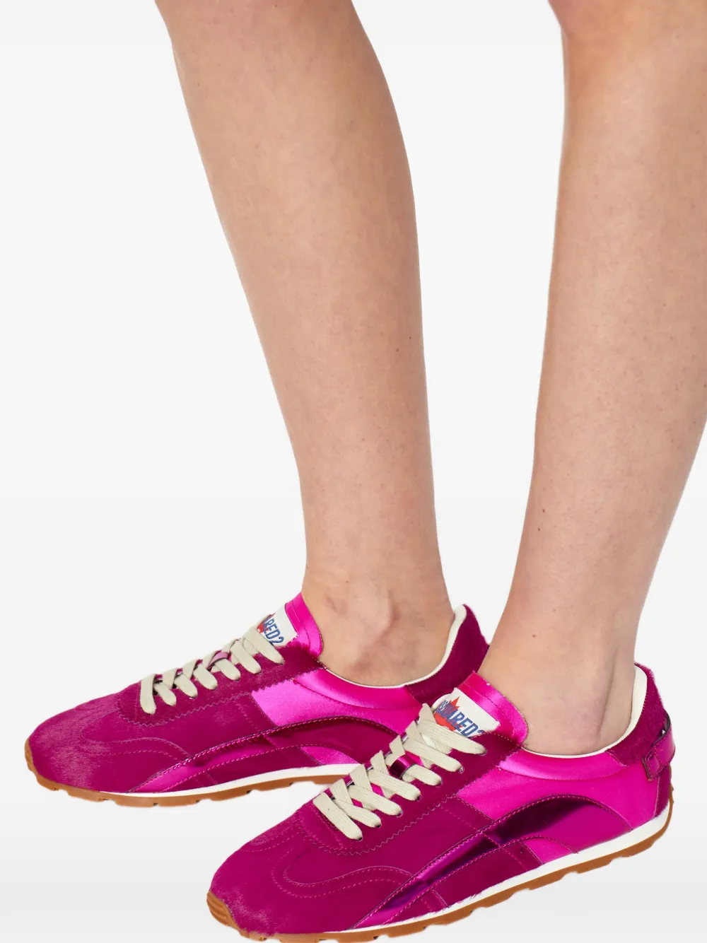 DSQUARED2 DC-642 pony-hair sneakers Roze