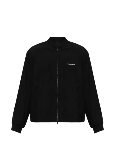 Emporio Armani logo-embroidered zip-up jacket