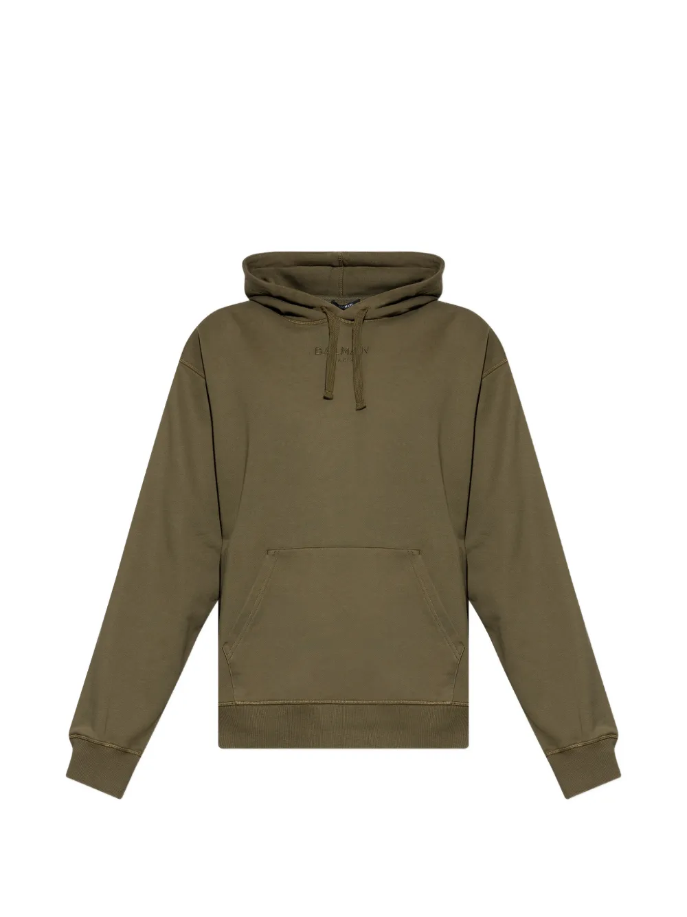 Balmain logo-embroidered hoodie - Verde