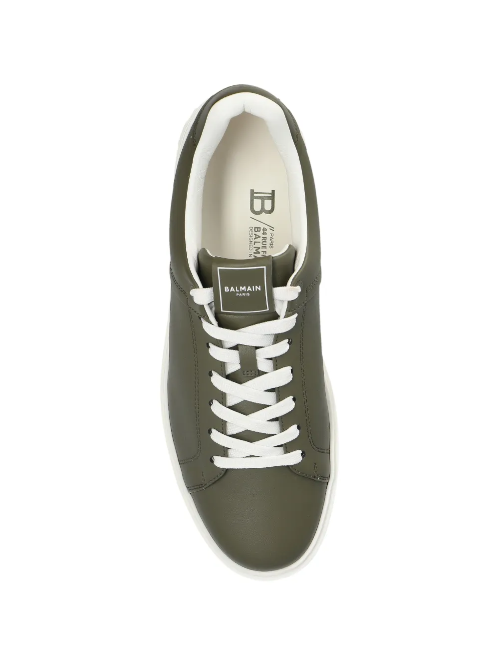 Balmain B-Court logo-detail leather sneakers Groen