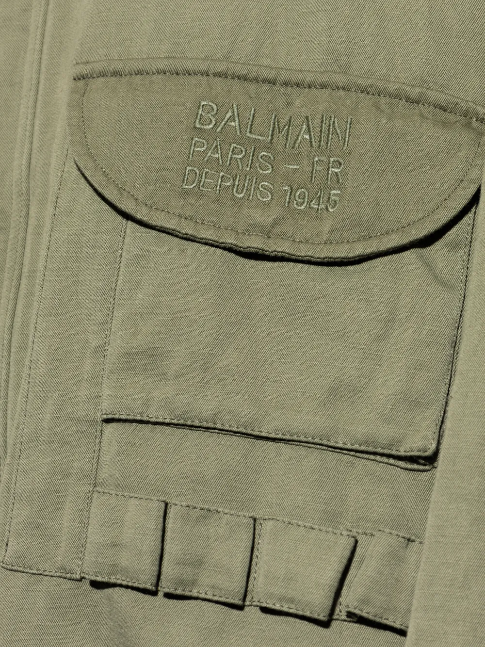 Balmain Jack met meerdere zakken en hoge hals Groen
