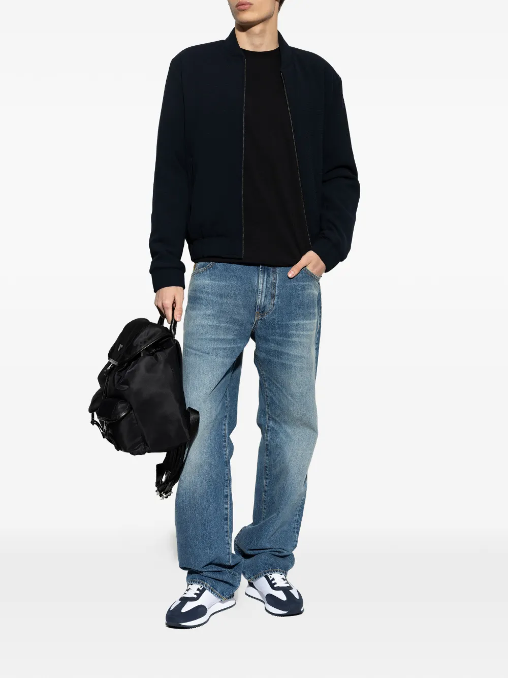 Emporio Armani Bomberjack met rits Blauw