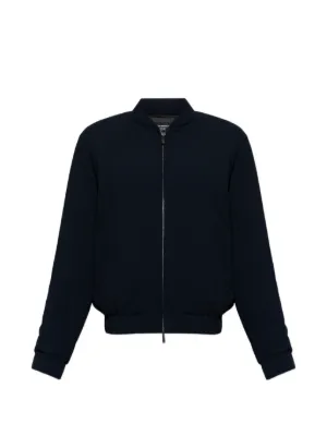 Emporio Armani レザー ボンバージャケット | ブラック | FARFETCH JP