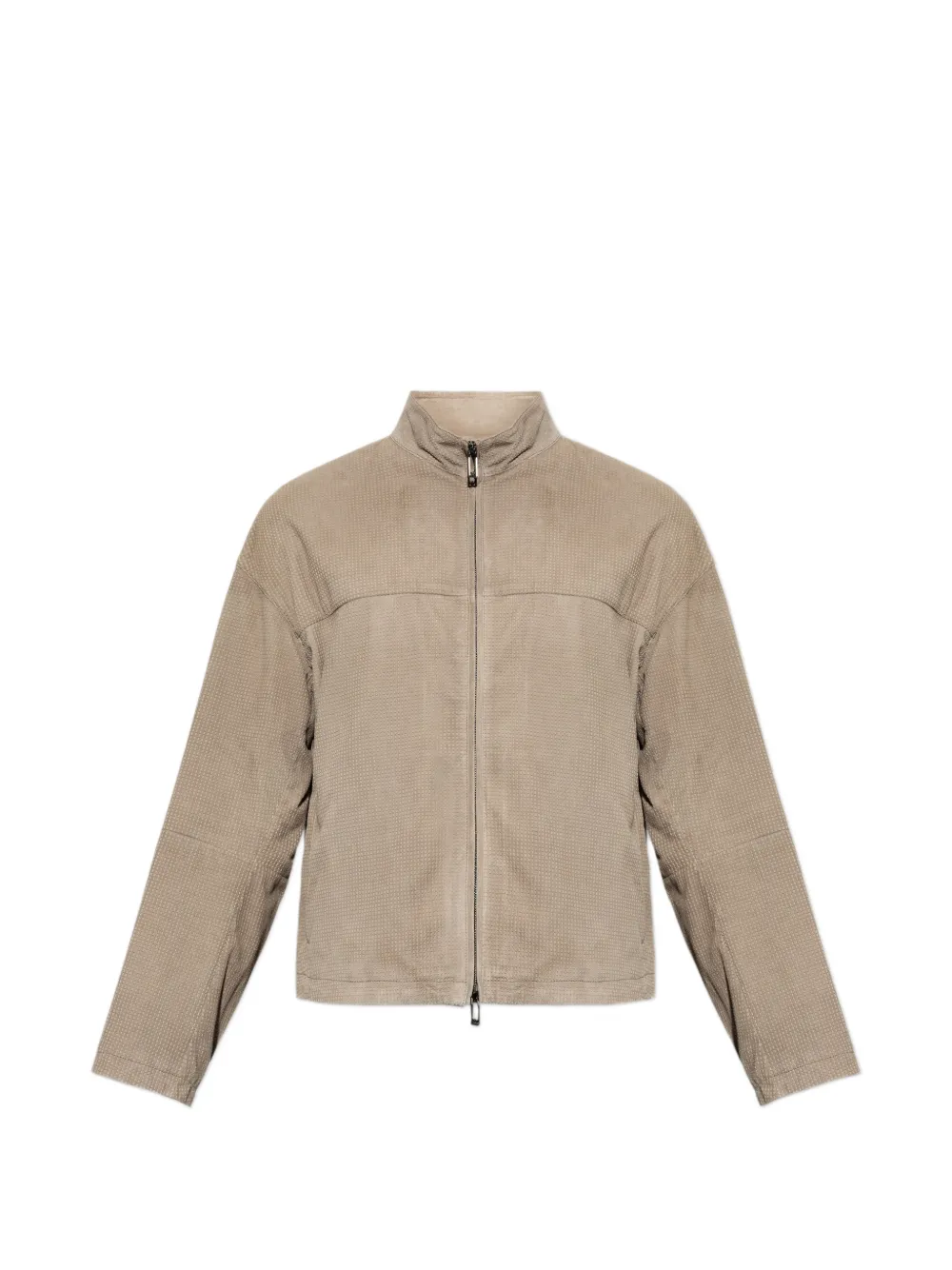 Emporio Armani perforated suede jacket - Nude