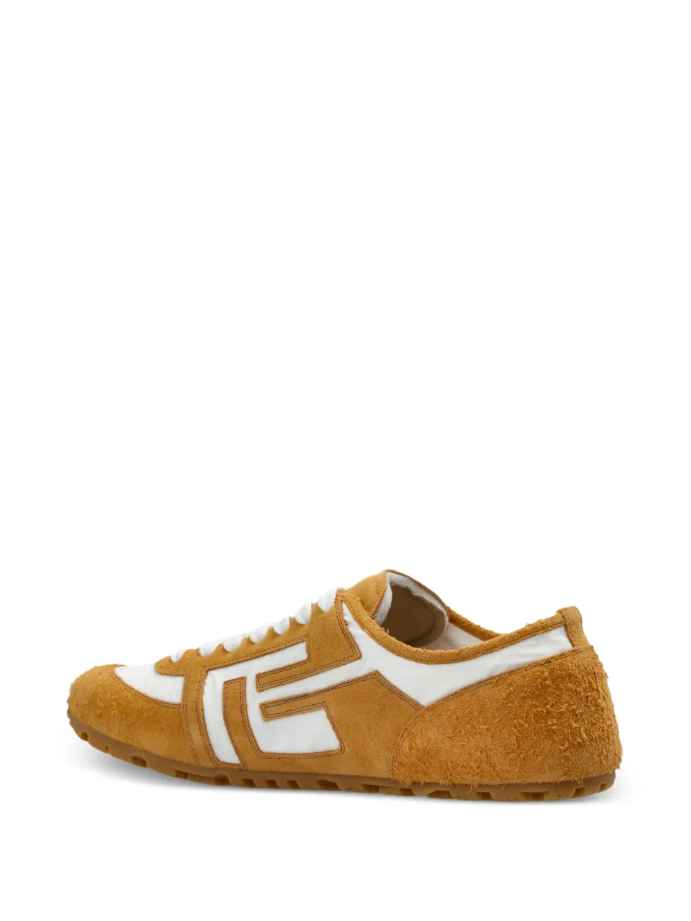 Balmain Racer 45 suede-panel sneakers Geel