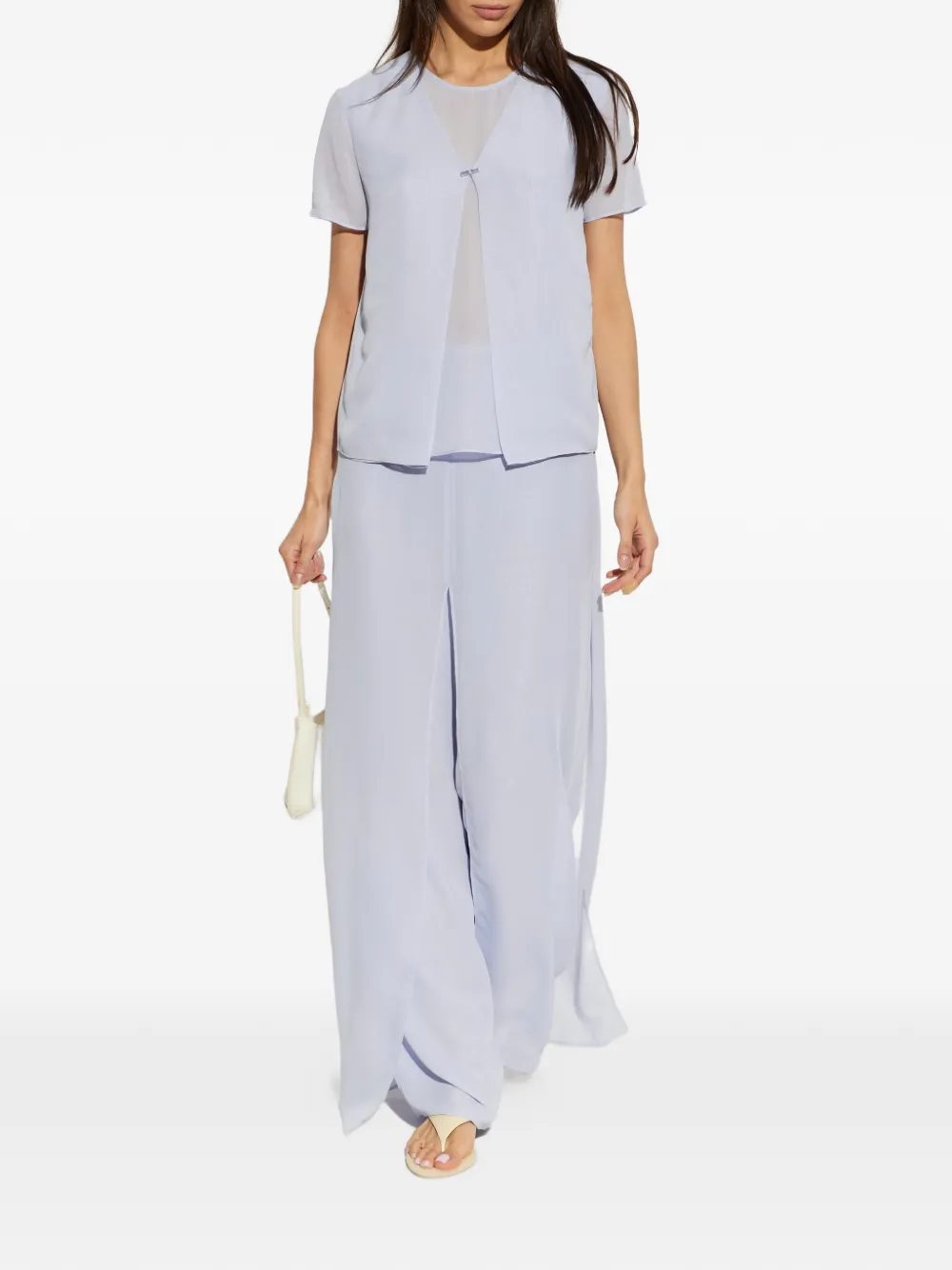 Emporio Armani Gelaagde broek met split Paars