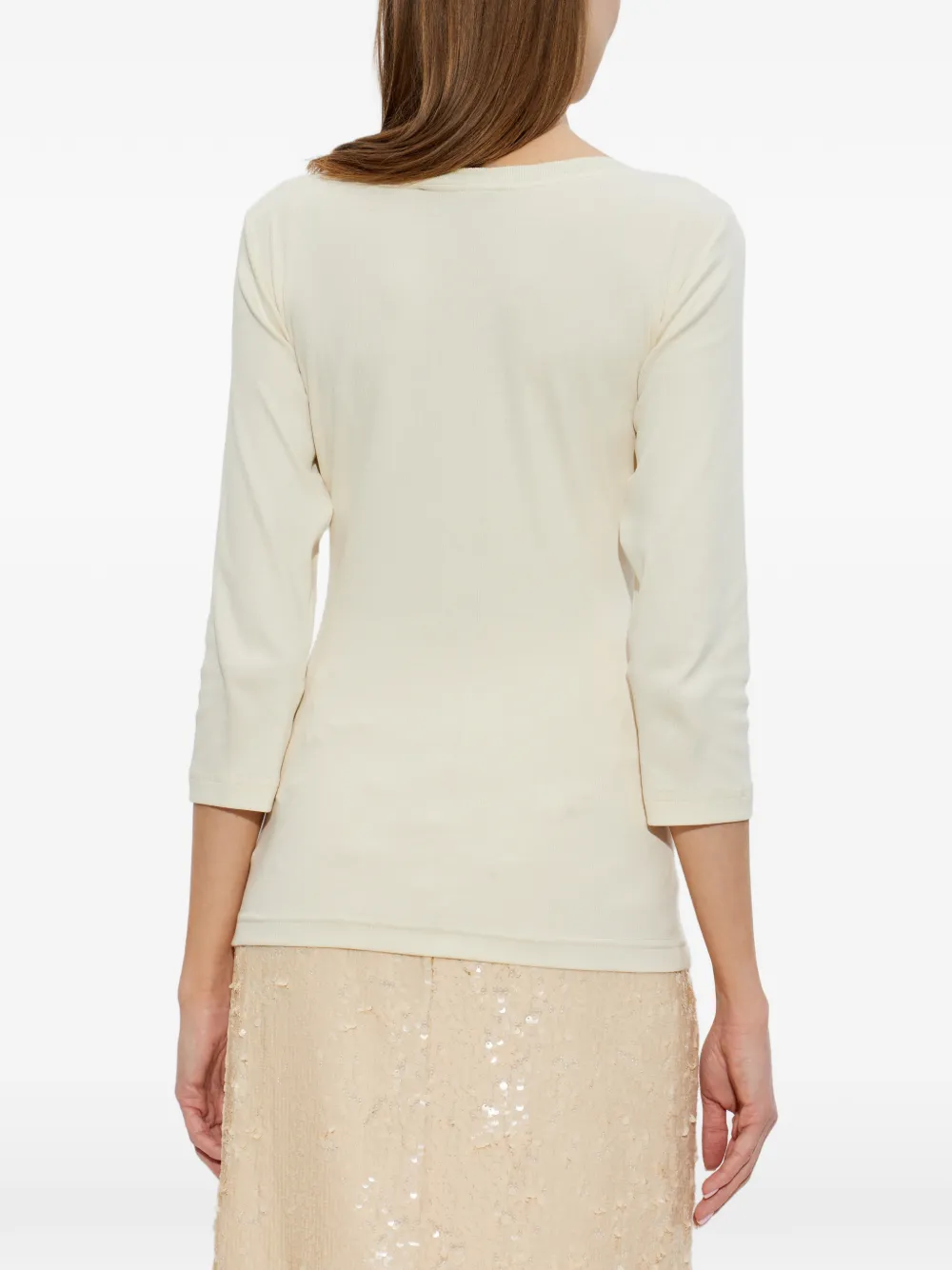 Fabiana Filippi Top met cropped mouwen en boothals Beige