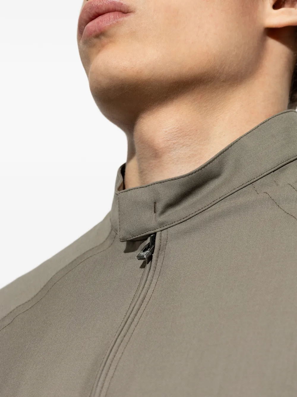 Emporio Armani Jack met rits van scheerwol Grijs