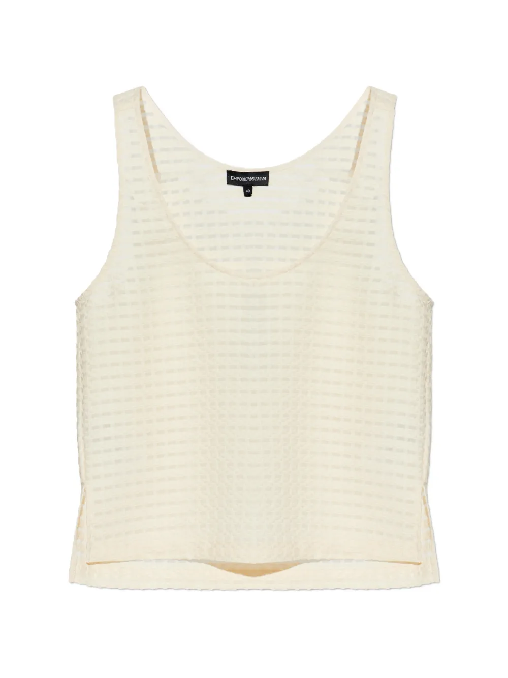 Emporio Armani scoop-neck textured top - Nude