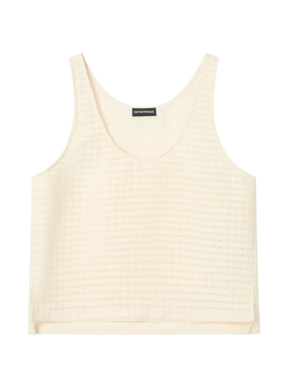 Emporio Armani scoop-neck textured top - Toni neutri